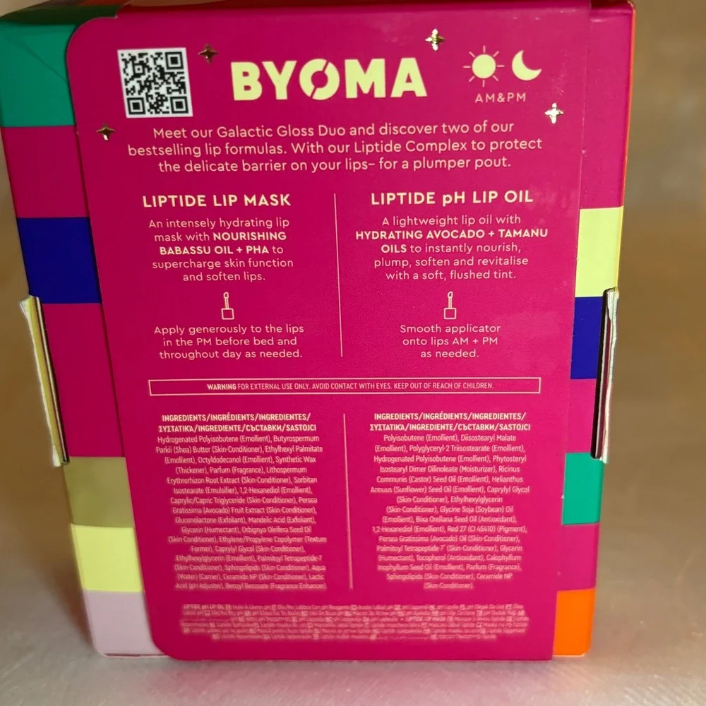 Byoma Galactic Liptide Duo Lip Care Set 5ml Pink New pH Lip Oil & Lip Mask‎
